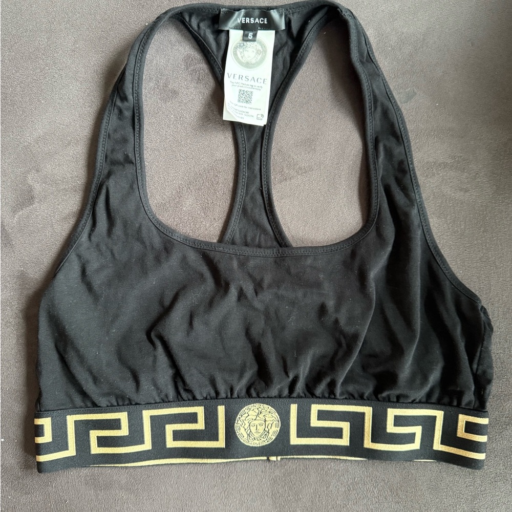 Versace Black and Gold Sports Bra